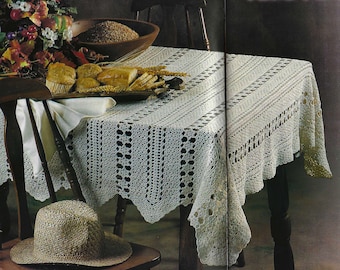 Rambling Rose Tablecloth Crochet Pattern: Elegant Lacy Table Cover (PDF Pattern)