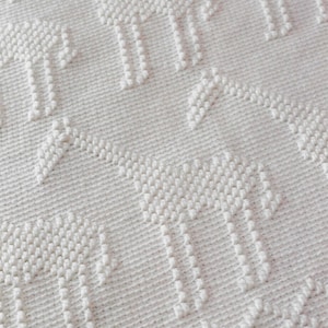 Giraffe CROCHET PATTERN Blanket White Zoo Animal Throw Vintage One Color Afghan African Wildlife Gift for Baby Nursery Blanket