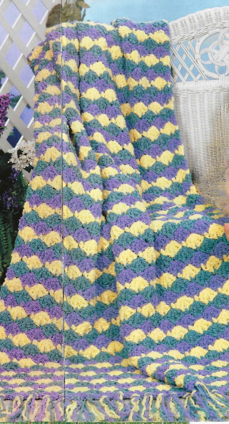Shell Pattern Afghan EXPIRING Soon**springtime Shells Afghan Crochet Pattern: Pastel Blanket ...