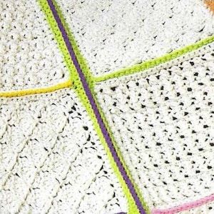 Rainbow Sampler Blanket CROCHET PATTERN Colorful Squares with Six Different Stitch Patterns
