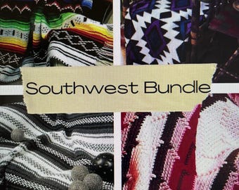 Southwestern Decke Bundle Häkelmuster indische Decke oder Indianerüberwurf Navajo Style bunte Afghanen