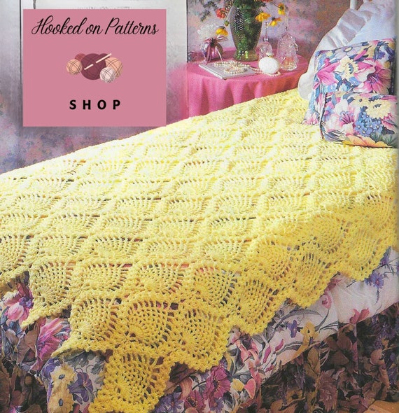 Couverture romantque vntage au crochet afghane pour bébé, modèle PDF