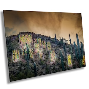 Chihuly Glass, Chihuly Boats, Desert Landscape, Vibrant Glass Sculpture, Colorful Art Print, Botanical Nature Decor, Contemporary Wall Art