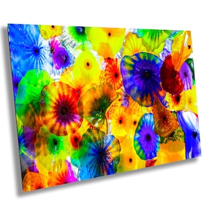 Chihuly Glass, Colorful Glass, Fine Art Print, Vibrant Sculpture Inspired by Bellagio Ceiling, Dale Chihuly Artwork, Modern Home Decor
