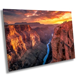 Mirante de Toroweep no Parque Nacional do Grand Canyon, arte de parede grande, arte de parede do pôr do sol, impressão de paisagem da borda norte, fotografia de paisagem