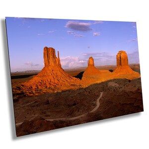 Monument Valley Sonnenuntergang Leinwand, Rote Felsen Ansicht, Wüstenlandschaft, Reise Wandkunst, Malerische Wohnkultur, Premium Druck