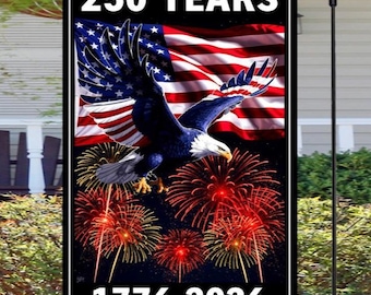 250 Years USA Anniversary Garden Flag | Patriotic 1776-2026 Eagle Flag |  Outdoor Decor, 4th of July, American Pride