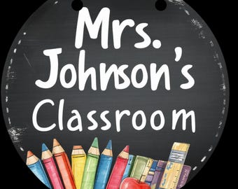 Personalized Teacher Classroom Door Sign: Custom Kindergarten Decor