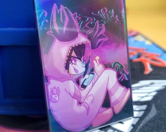 Juri - SF6 - Keychain (2.5" - Iridescent holo - Double sided - 2 sided epoxy)