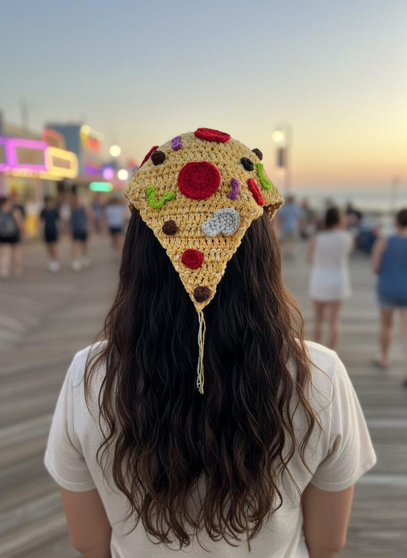 supreme | crochet pizza bandana image 4