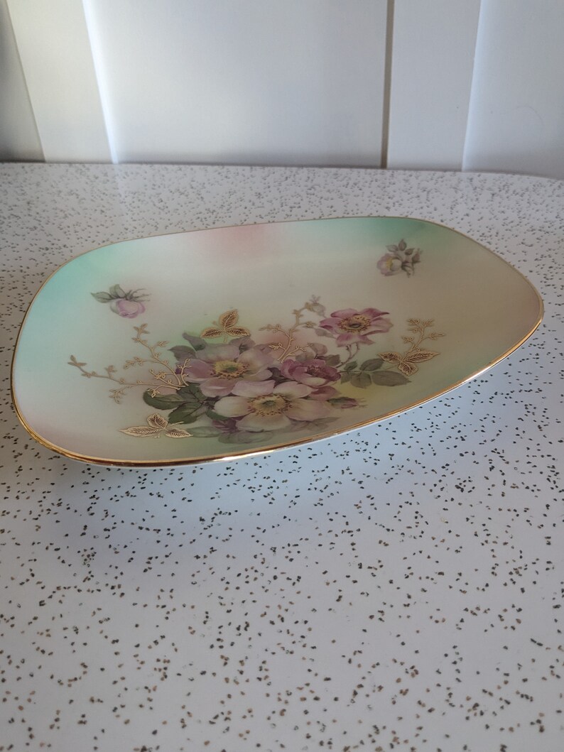 Vintage Bavaria Schumann Arzberg Germany Wild Rose Oblong Dish - Plate ...