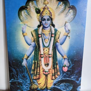 Lord Vishnu Print on Canvas - Hindu - Deity -