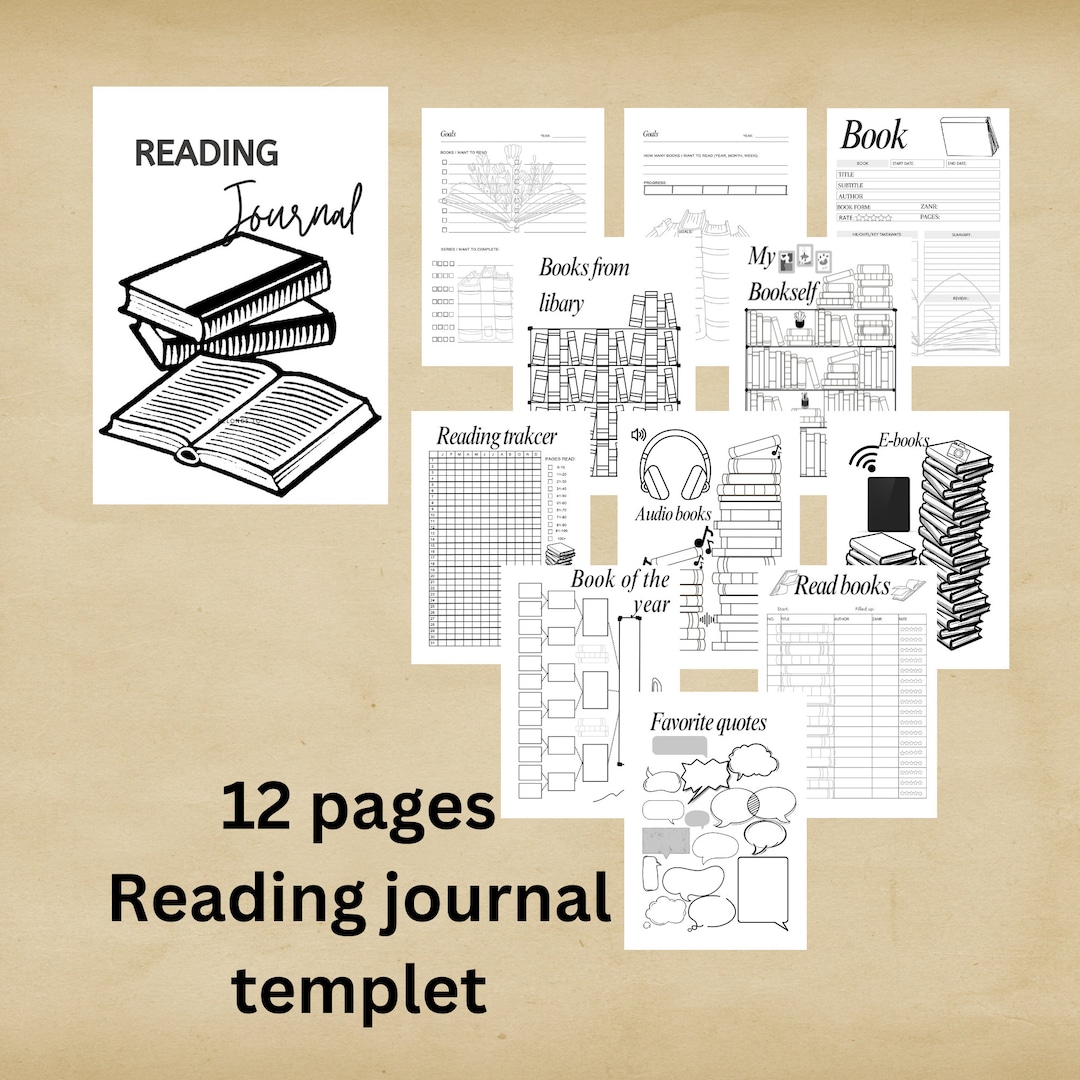 Book Reading Tracker Bundle Printable Page, Bullet Journal Book Pages ...