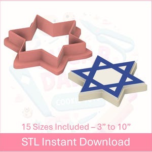 Hanukkah Star of David Cookie Cutter STL File Instant Download