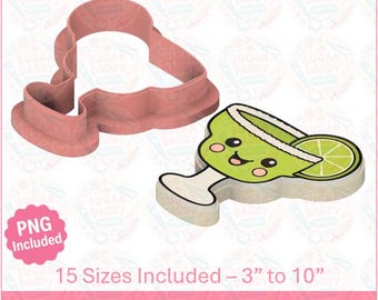 Happy Margarita Cookie Cutter STL File Instant Download