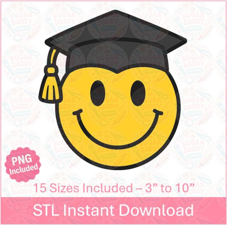 Smiley Face Graduate Cookie Cutter STL File Instant Download - Etsy