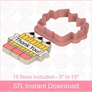 Teacher Thank You Gift Cookie Cutter STL File Instant Download
