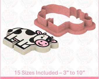 Cute Smiling Cow Cookie Cutter STL File Instant Download