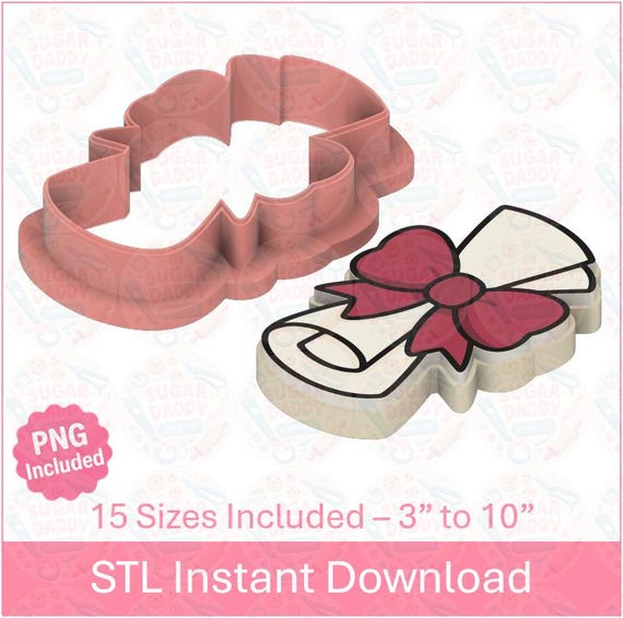 Graduation Diploma Cookie Cutter STL File Instant Download