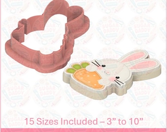Bunny with Carrot Cookie Cutter STL File Instant Download