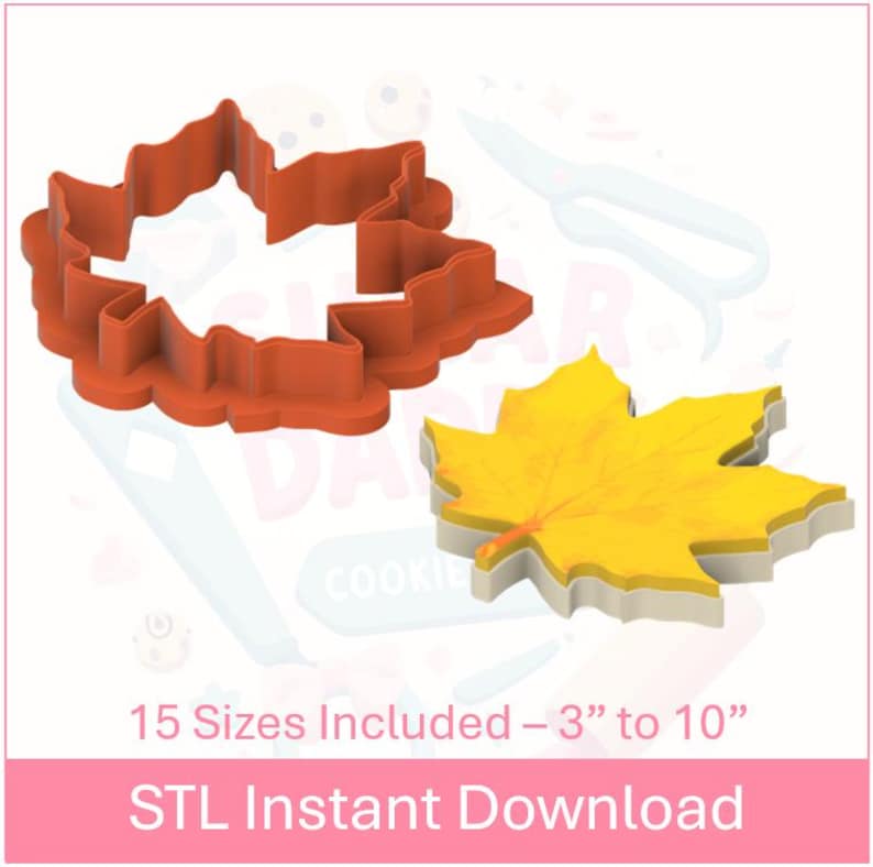 Maple Leaf Cookie Cutter STL File Instant Download - Etsy