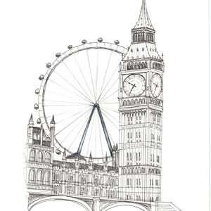 Custom Ink City Drawing – Choose Your City or Landmarks – Hand-Drawn Architectural Artwork