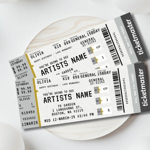 Konzertkarte Canva bearbeitbare Vorlage, Ticketmaster Design, Surprise Konzertkarten, Custom Event Ticket, Geburtstagsgeschenk, digitaler Download