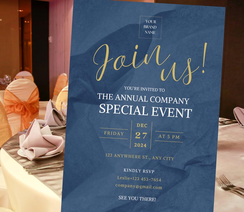 Business Invitation Template, Corporate Annual Celebration Dinner Party ...