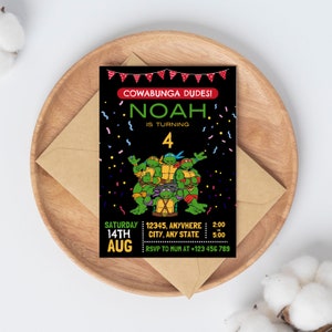 Ninja Birthday Party Digital Invitation Card