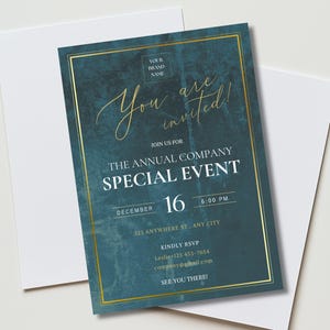 Business Company Invitation Template, Corporate Office Party, Minimalist Elegant Invite, Digital Download, Business Annual Celebration Event