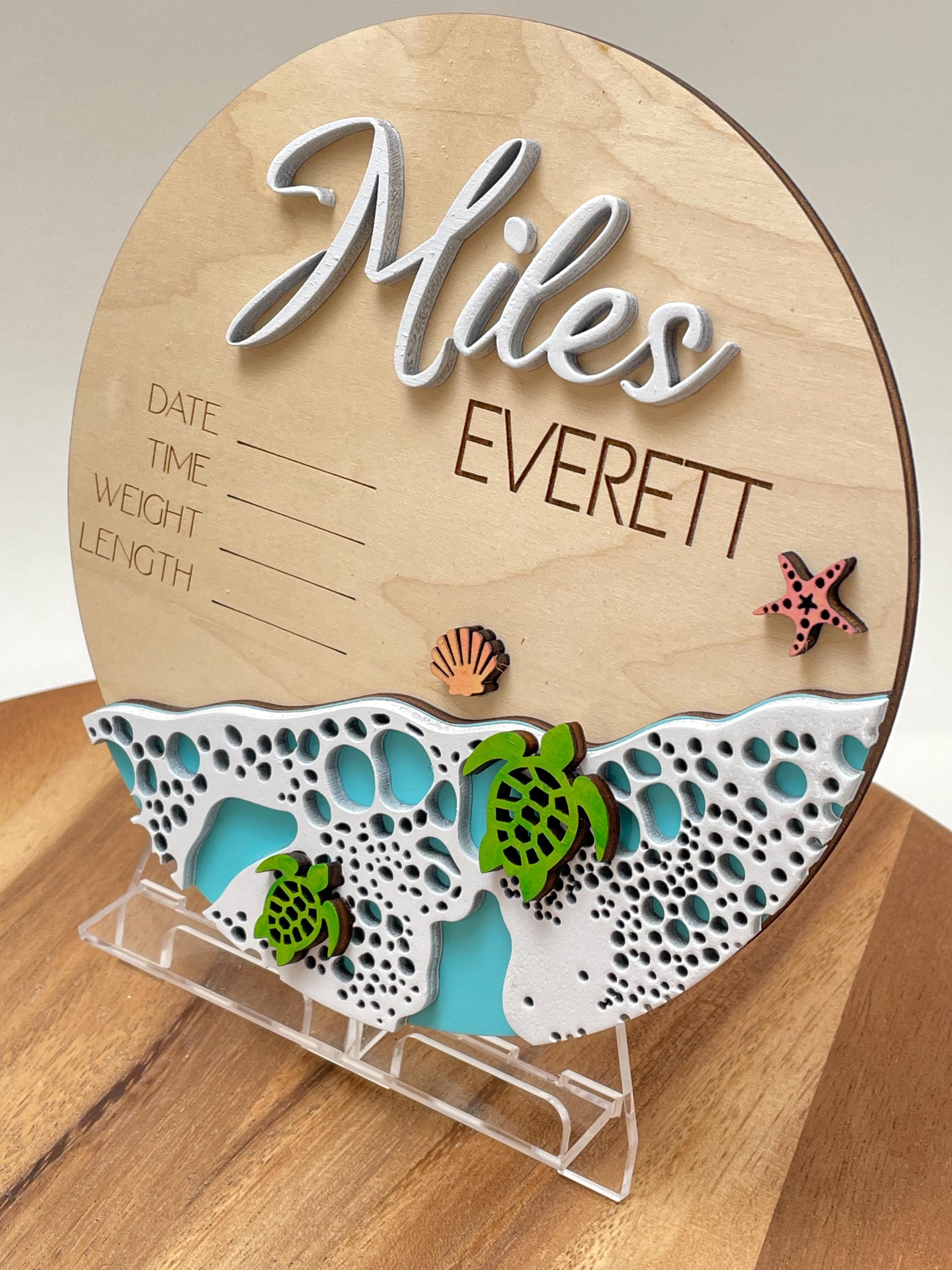 Beach Turtle Birth Stats, Ocean Stats Sign, Baby Birth Beach Stats - Etsy