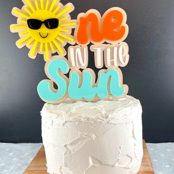 One in the Sun Cake Topper,  Pool Party Cake Topper, Beach Cake Topper, First Birthday Cake Topper, 1st Birthday Cake Topper,