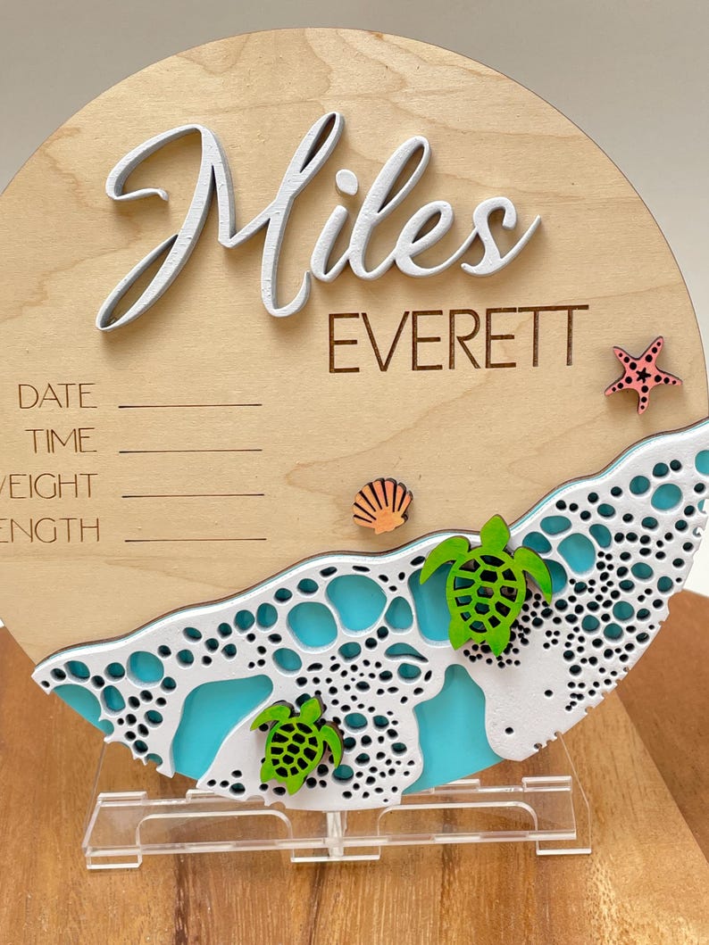 Beach Turtle Birth Stats, Ocean Stats Sign, Baby Birth Beach Stats - Etsy