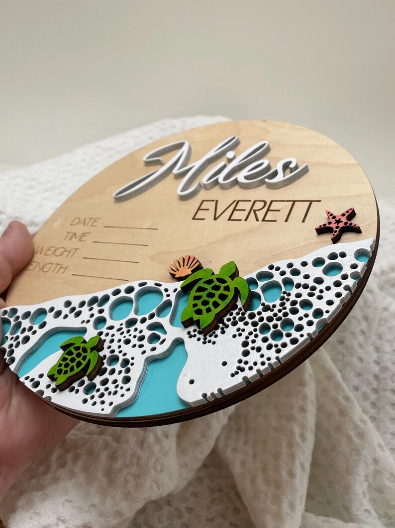 Beach Turtle Birth Stats, Ocean Stats Sign, Baby Birth Beach Stats - Etsy