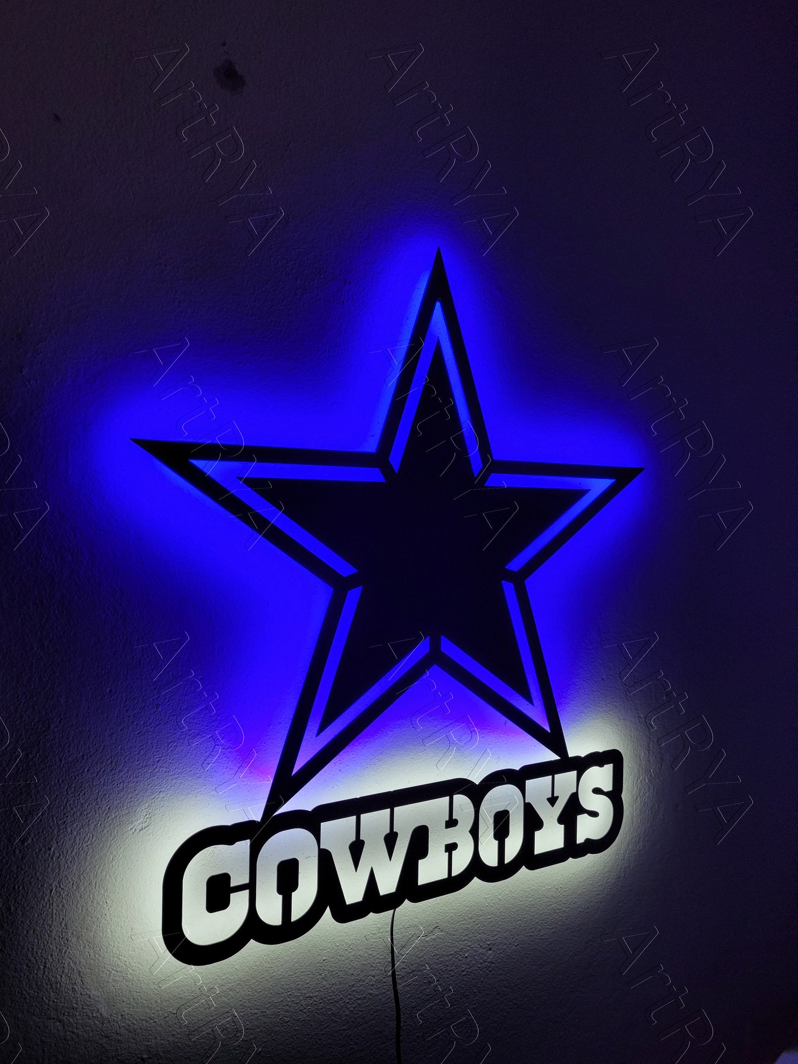 Custom Sports Sign, Football Team Sign, Sports Fan Sign, LED Lighting ...