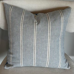 Blue Striped Pillow Cover