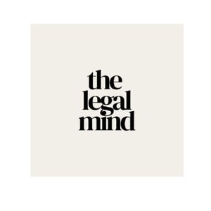 Könnte beinhalten: Minimalistisches Design mit dem Text "the legal mind" in fetter, schwarzer Serifen-Schrift. Der Text ist auf einem cremefarbenen Hintergrund zentriert, was eine saubere und professionelle Ästhetik erzeugt.