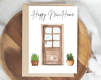 Happy New Home Card, Housewarming Card, Digital Download, 5x7 Card