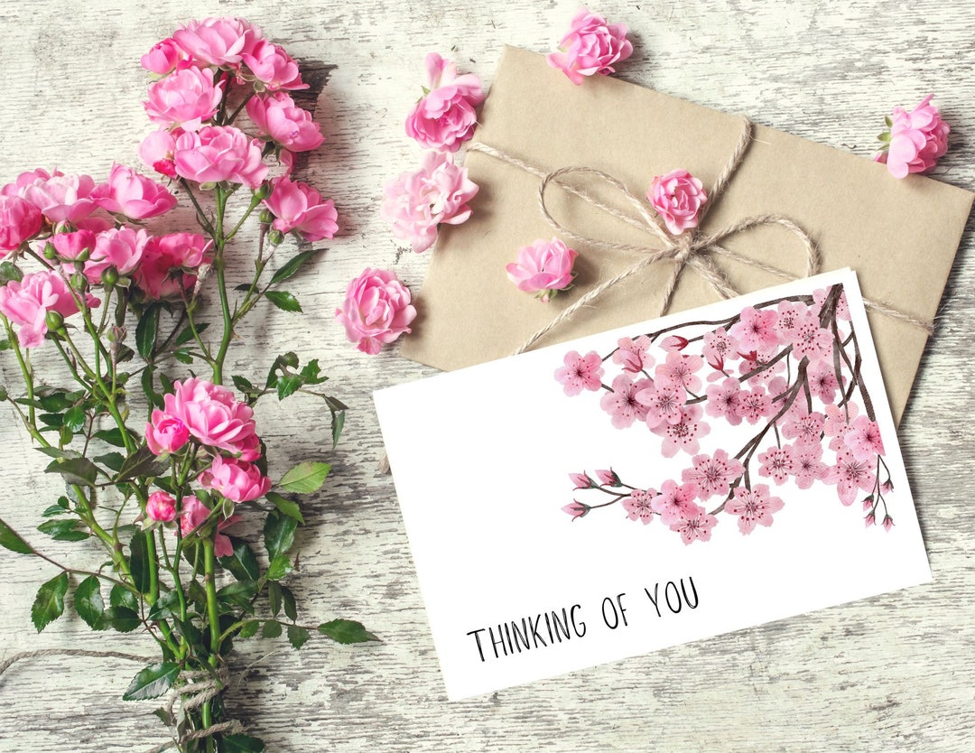 Floral Thinking of You Card, Digital Download, Digital Greeting Card ...