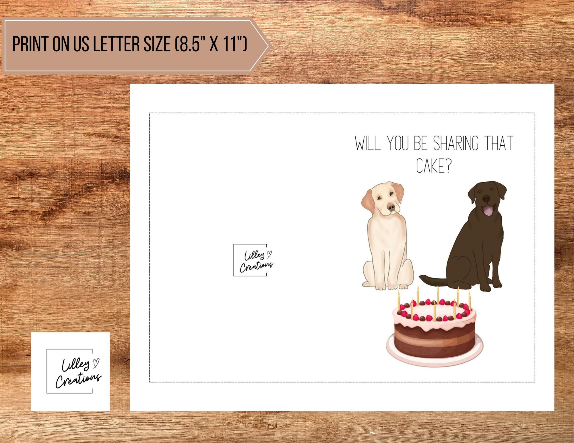 Funny Dog Theme Birthday Card, Digital Download, 5x7 Card - Etsy