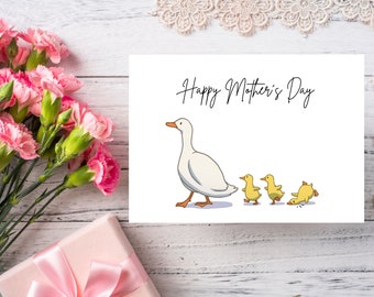 Duck Theme Mother's Day Card, Digital Download, 5x7 Card