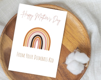 Tarjeta divertida del Día de la Madre, de su hijo tonto, tarjeta de descarga digital 5x7