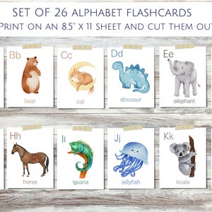 Alphabet Flashcards, preschool alphabet flashcards, Toddler activities, Educational, printable cards, DIGITAL