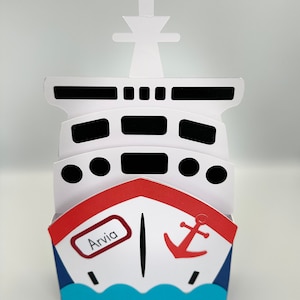 Kreuzfahrtschiff 3D Karte - Personalisierter Geburtstag Jahrestag personalisiert