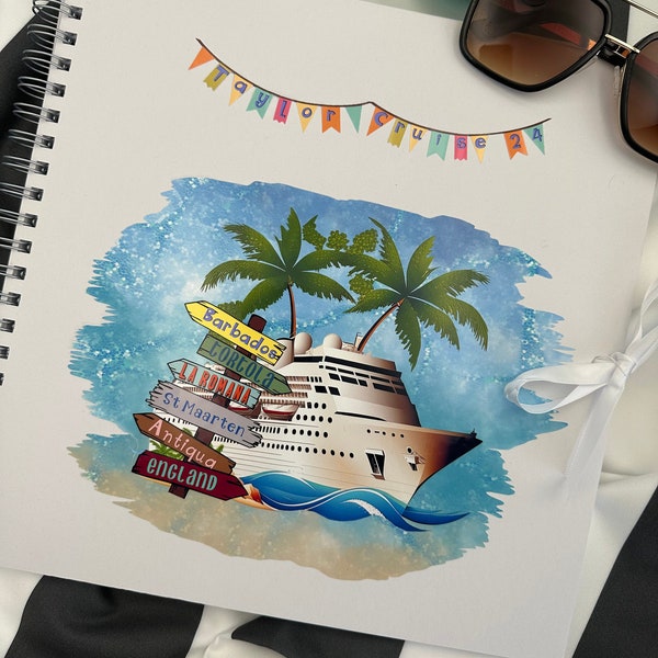 Personalised Caribbean Mediterranean Cruise 12" x 12", 8" x 8" Scrapbook Album