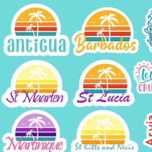3 vellen gepersonaliseerde stickers voor cruisevakanties - Royal Caribbean - P&O - MSC - NCL - Middellandse Zee - schip - boot