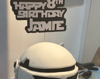 Custom Star Wars Storm Trooper themed Cake Topper Personalised