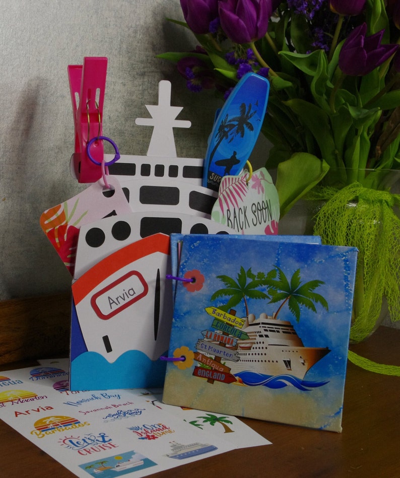 Cruise gift set cruise boat card cruise scrapbook album ship itinerary stickers ship sunbed signs P&O Arvia Bild 2
