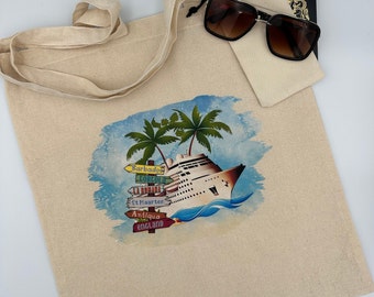 Op maat gemaakte cruise draagtas, album en plakboekomslag, Caribische mediterrane havens