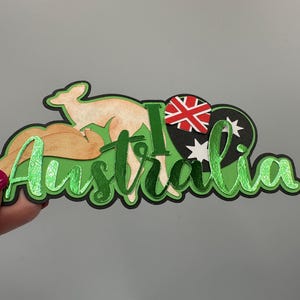 Australien scrapbook Fotoalbum Verzierung Dekoration Titel Papier Piercing Handmade Känguru
